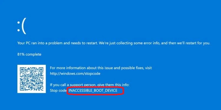 「inaccessible_boot_device」を解く方法：完全なガイドとソリューション